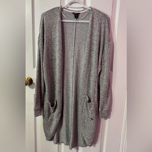 Roots Heather Gray Open-Front Women's Cardigan